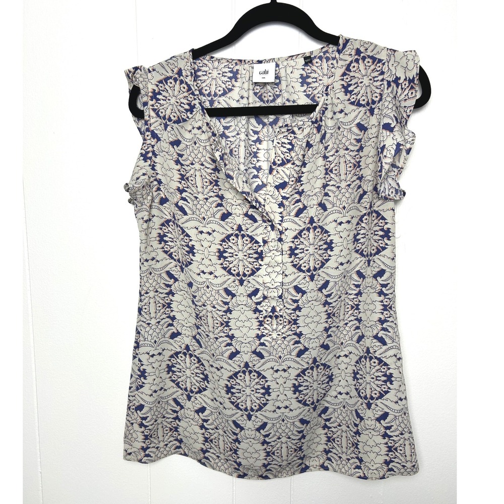 Cabi‎ Blouse Women's S Peasant Top Floral Print Tank Summer lightweight